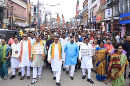 Tripura: BJP protests oppositions’ ‘conspiracy’ against Govt: CM Dr Manik Saha warns opposition to refrain from malign campaign